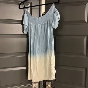 Forever 21 Blue and White ombré off the shoulder dress